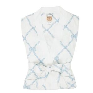 The Beaufort Bonnet Company White and Blue Patterned Robe NWOT
